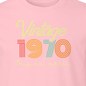 1970 Birthday T-Shirt, Vintage Original Parts Retro Birth Year Gift for Men and Women