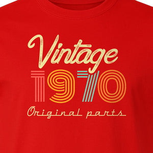 1970 Birthday T-Shirt, Vintage Original Parts Retro Birth Year Gift for Men and Women