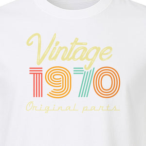 1970 Birthday T-Shirt, Vintage Original Parts Retro Birth Year Gift for Men and Women