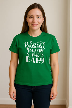 Blessed To Carry This Baby T-Shirt, Christian Pregnancy Gift for Expecting Moms