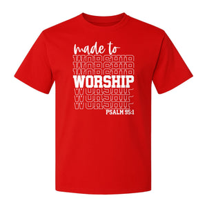 Christian T-Shirt, Made to Worship Psalm 95:1 Scripture Design for Church and Prayer