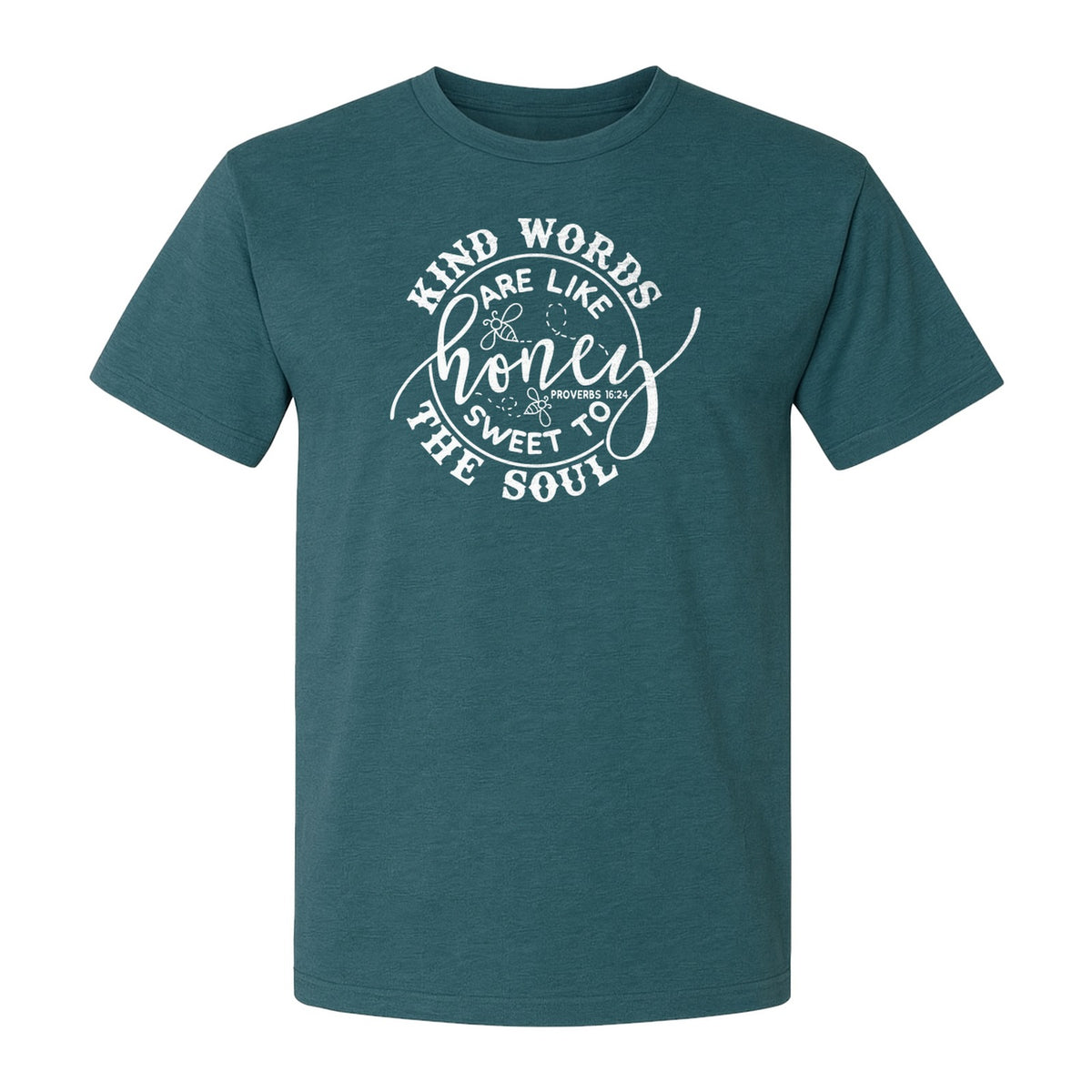 Kind Words Are Like Honey T-Shirt, Proverbs 16:24 Christian Faith Quote Gift for Women