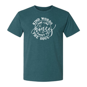 Kind Words Are Like Honey T-Shirt, Proverbs 16:24 Christian Faith Quote Gift for Women