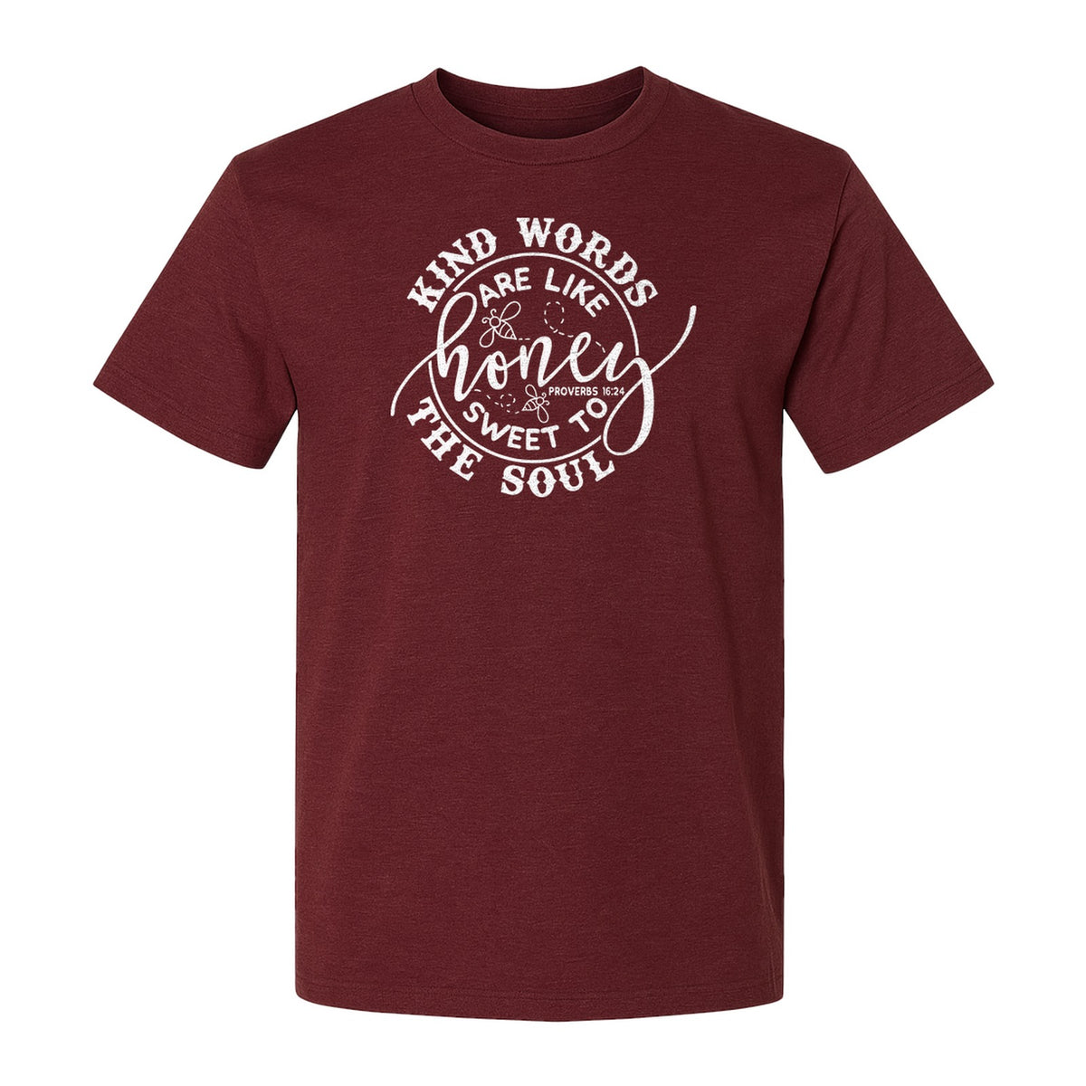 Kind Words Are Like Honey T-Shirt, Proverbs 16:24 Christian Faith Quote Gift for Women