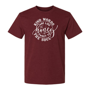 Kind Words Are Like Honey T-Shirt, Proverbs 16:24 Christian Faith Quote Gift for Women