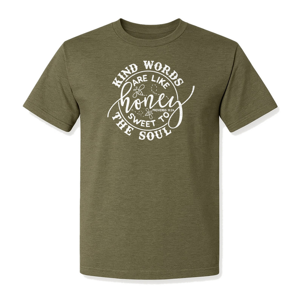 Kind Words Are Like Honey T-Shirt, Proverbs 16:24 Christian Faith Quote Gift for Women