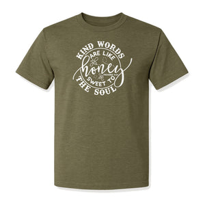 Kind Words Are Like Honey T-Shirt, Proverbs 16:24 Christian Faith Quote Gift for Women