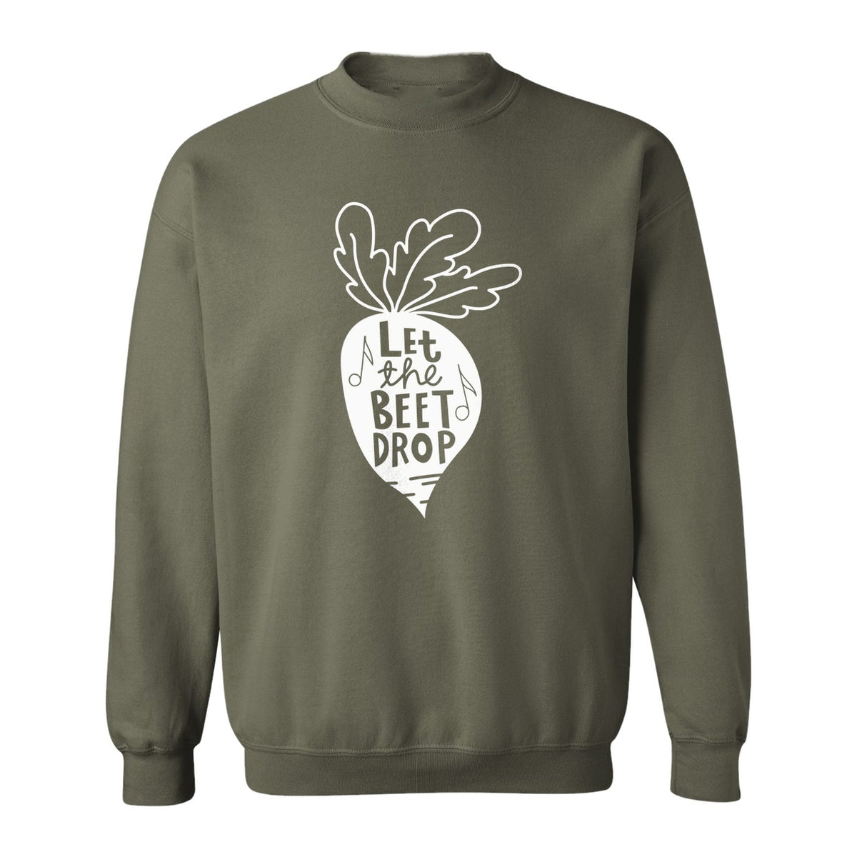 Vegan Sweatshirt, Let The Beet Drop Music Pun Design for Gardeners and Plant Lovers