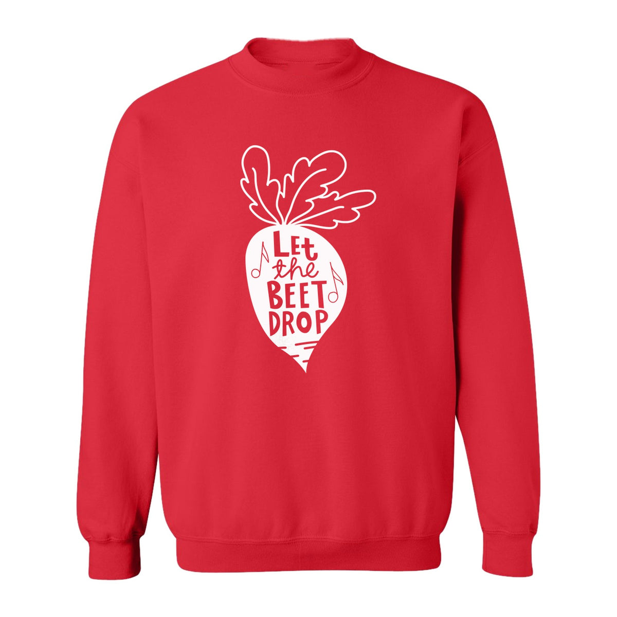 Vegan Sweatshirt, Let The Beet Drop Music Pun Design for Gardeners and Plant Lovers