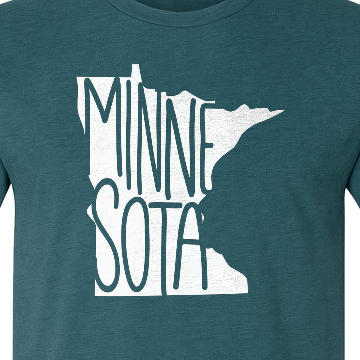 Minnesota State Map T-Shirt, Typography Travel Souvenir for Proud Residents and Visitors