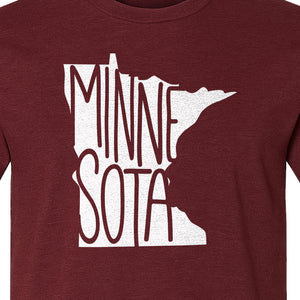 Minnesota State Map T-Shirt, Typography Travel Souvenir for Proud Residents and Visitors