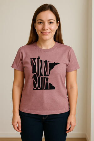 Minnesota State Map T-Shirt, Typography Travel Souvenir for Proud Residents and Visitors