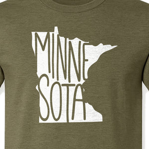 Minnesota State Map T-Shirt, Typography Travel Souvenir for Proud Residents and Visitors