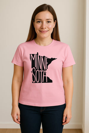 Minnesota State Map T-Shirt, Typography Travel Souvenir for Proud Residents and Visitors