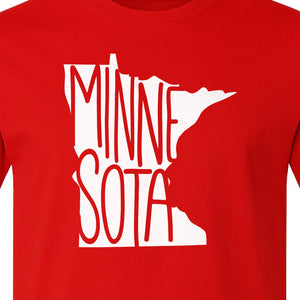 Minnesota State Map T-Shirt, Typography Travel Souvenir for Proud Residents and Visitors