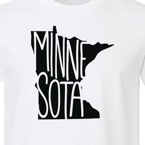 Minnesota State Map T-Shirt, Typography Travel Souvenir for Proud Residents and Visitors
