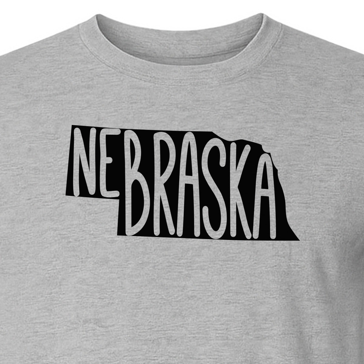 Nebraska State Map T-Shirt, Hand-Drawn Lettering Travel Souvenir for Residents and Visitors