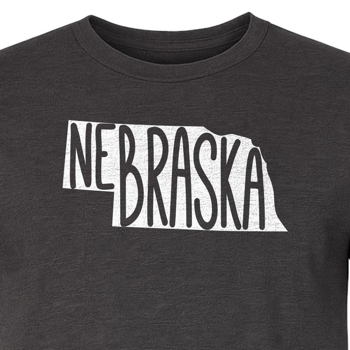 Nebraska State Map T-Shirt, Hand-Drawn Lettering Travel Souvenir for Residents and Visitors