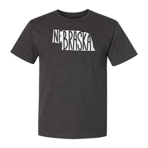 Nebraska State Map T-Shirt, Hand-Drawn Lettering Travel Souvenir for Residents and Visitors
