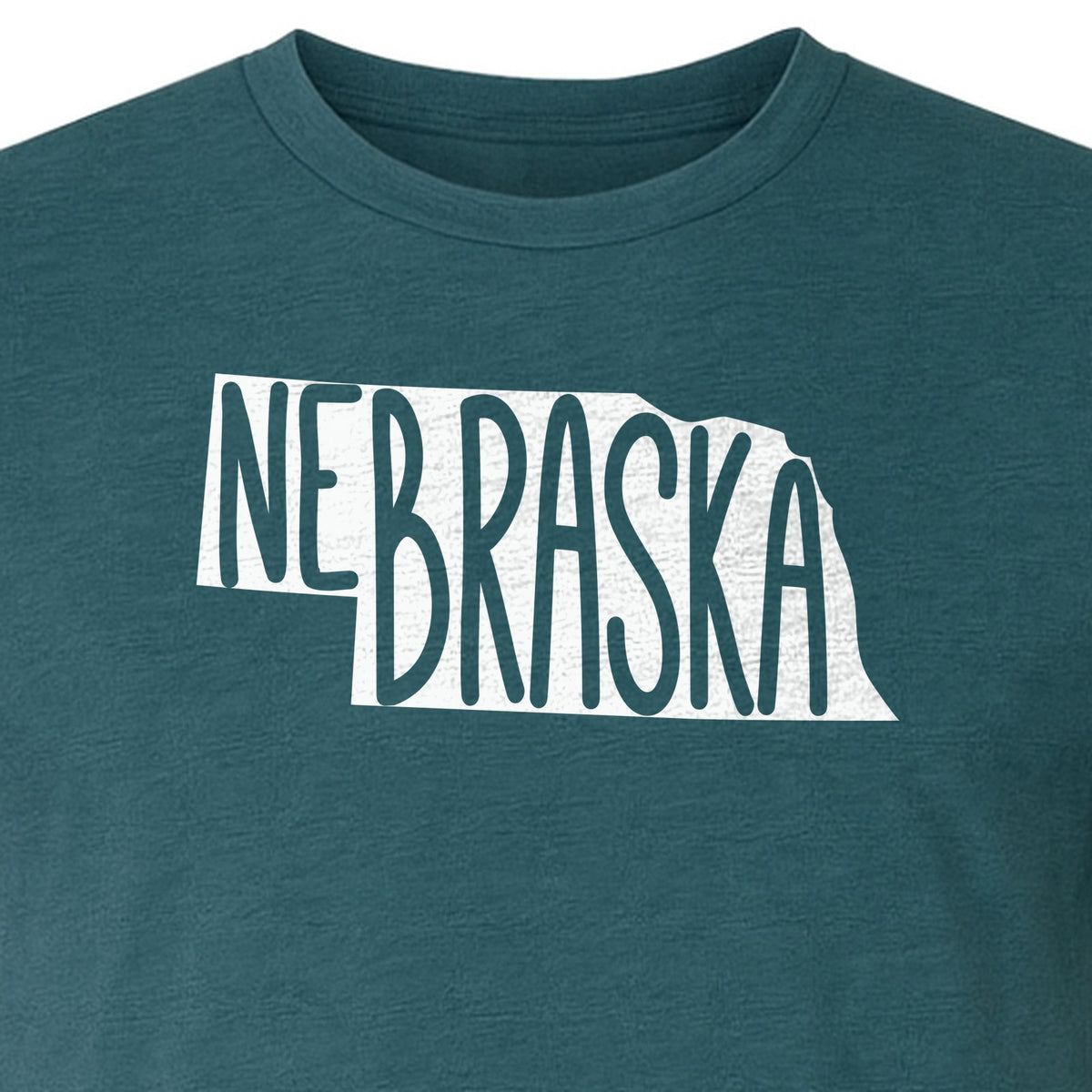 Nebraska State Map T-Shirt, Hand-Drawn Lettering Travel Souvenir for Residents and Visitors