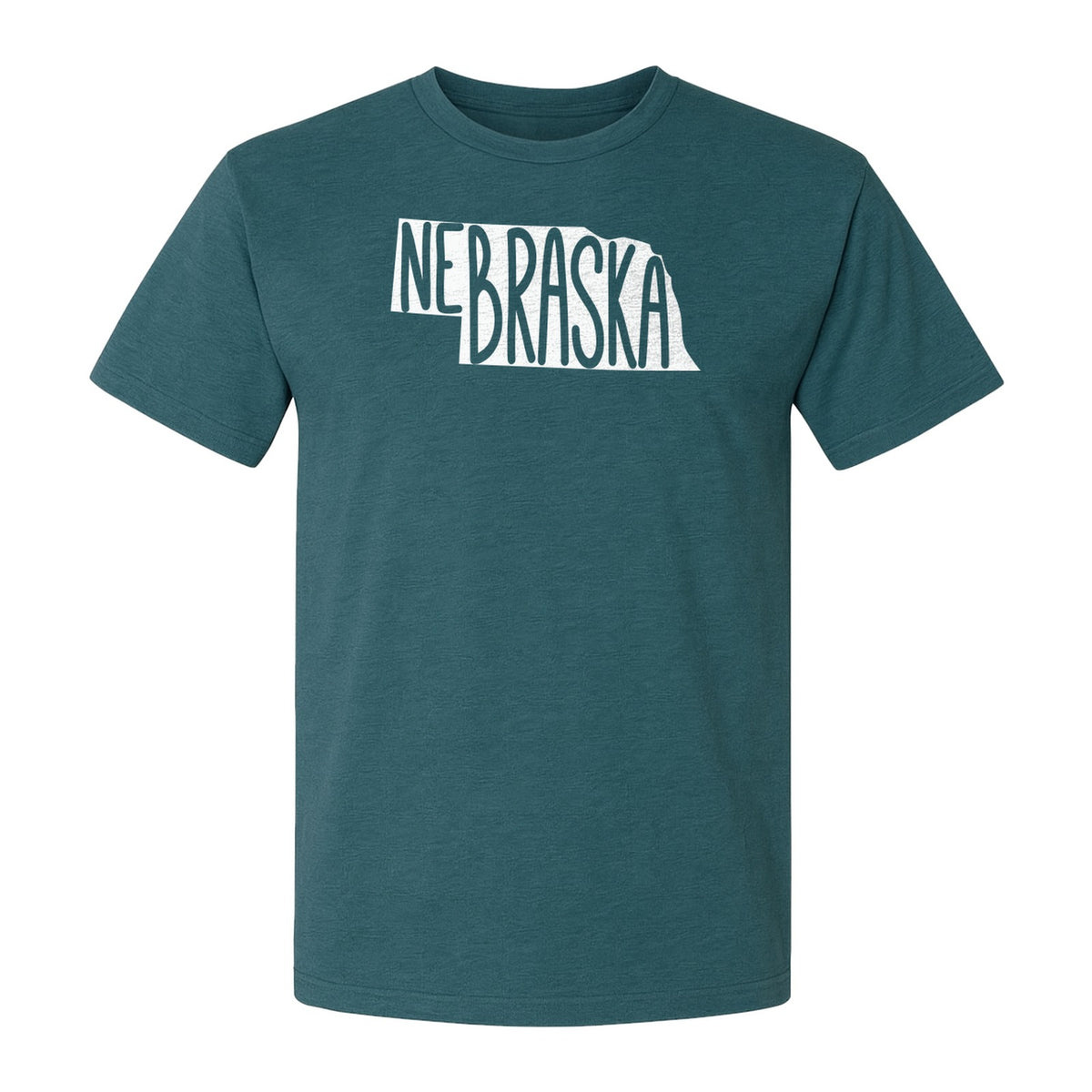 Nebraska State Map T-Shirt, Hand-Drawn Lettering Travel Souvenir for Residents and Visitors