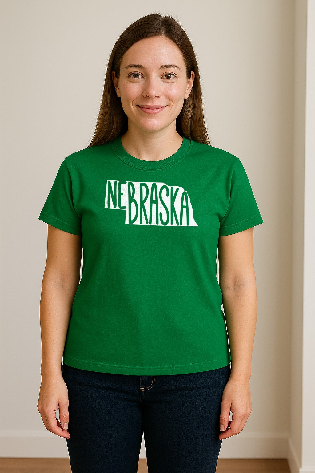 Nebraska State Map T-Shirt, Hand-Drawn Lettering Travel Souvenir for Residents and Visitors