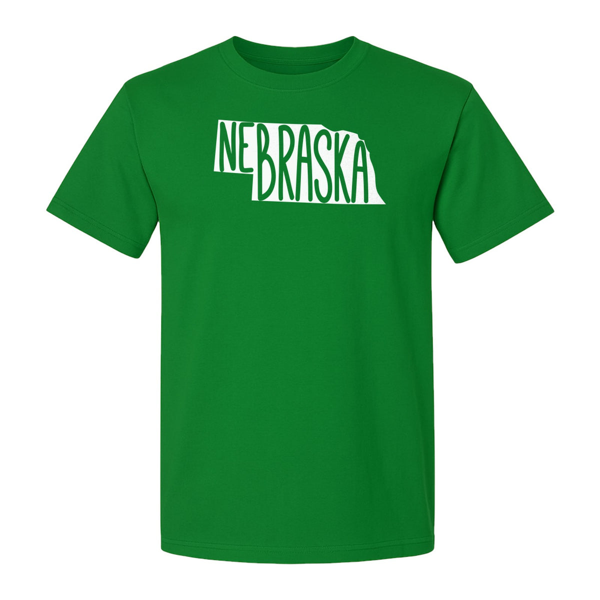 Nebraska State Map T-Shirt, Hand-Drawn Lettering Travel Souvenir for Residents and Visitors