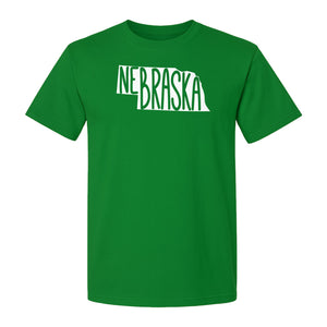 Nebraska State Map T-Shirt, Hand-Drawn Lettering Travel Souvenir for Residents and Visitors