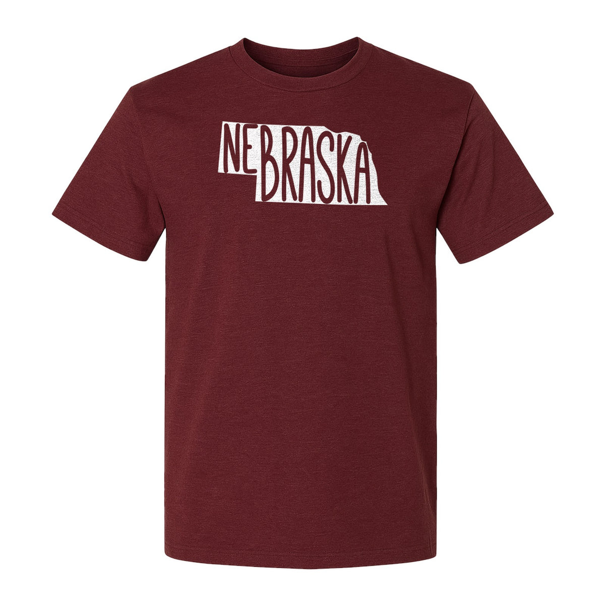 Nebraska State Map T-Shirt, Hand-Drawn Lettering Travel Souvenir for Residents and Visitors