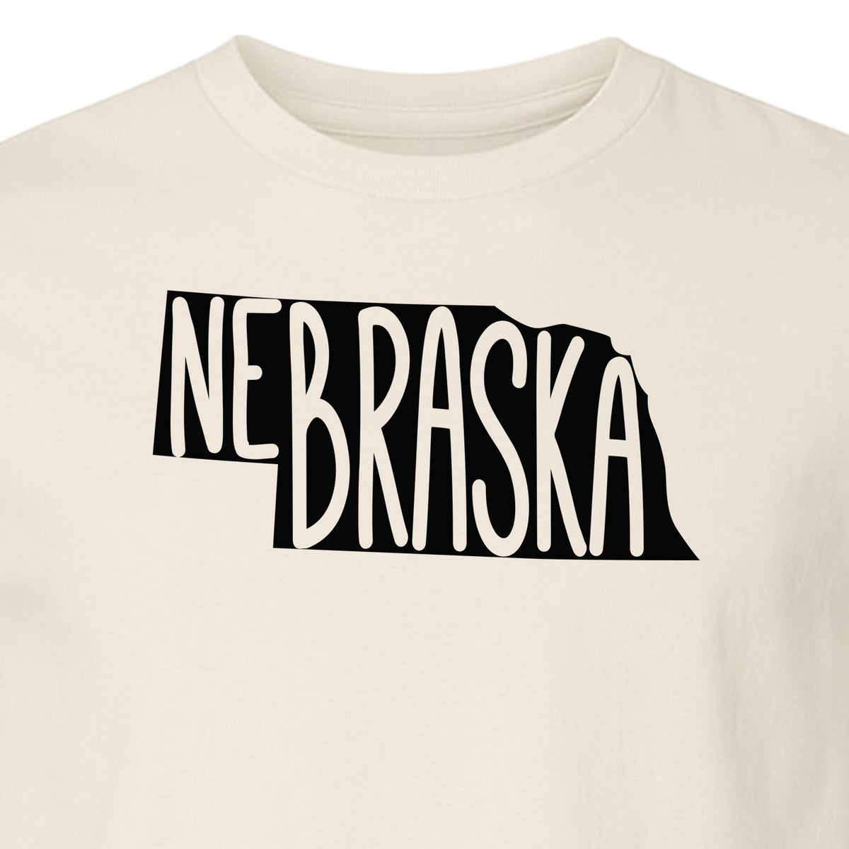 Nebraska State Map T-Shirt, Hand-Drawn Lettering Travel Souvenir for Residents and Visitors