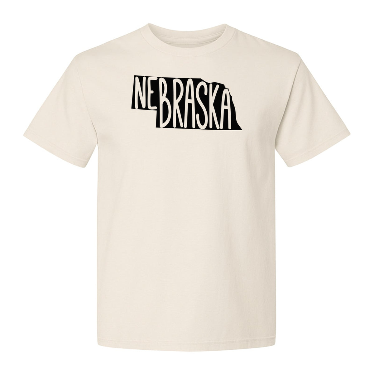 Nebraska State Map T-Shirt, Hand-Drawn Lettering Travel Souvenir for Residents and Visitors