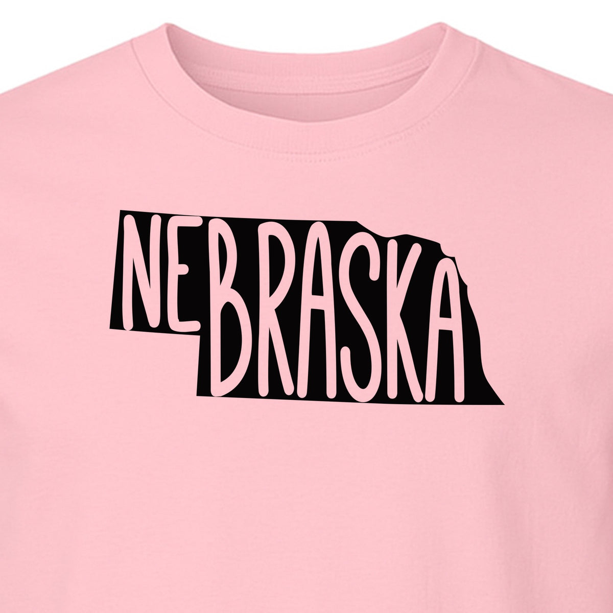 Nebraska State Map T-Shirt, Hand-Drawn Lettering Travel Souvenir for Residents and Visitors