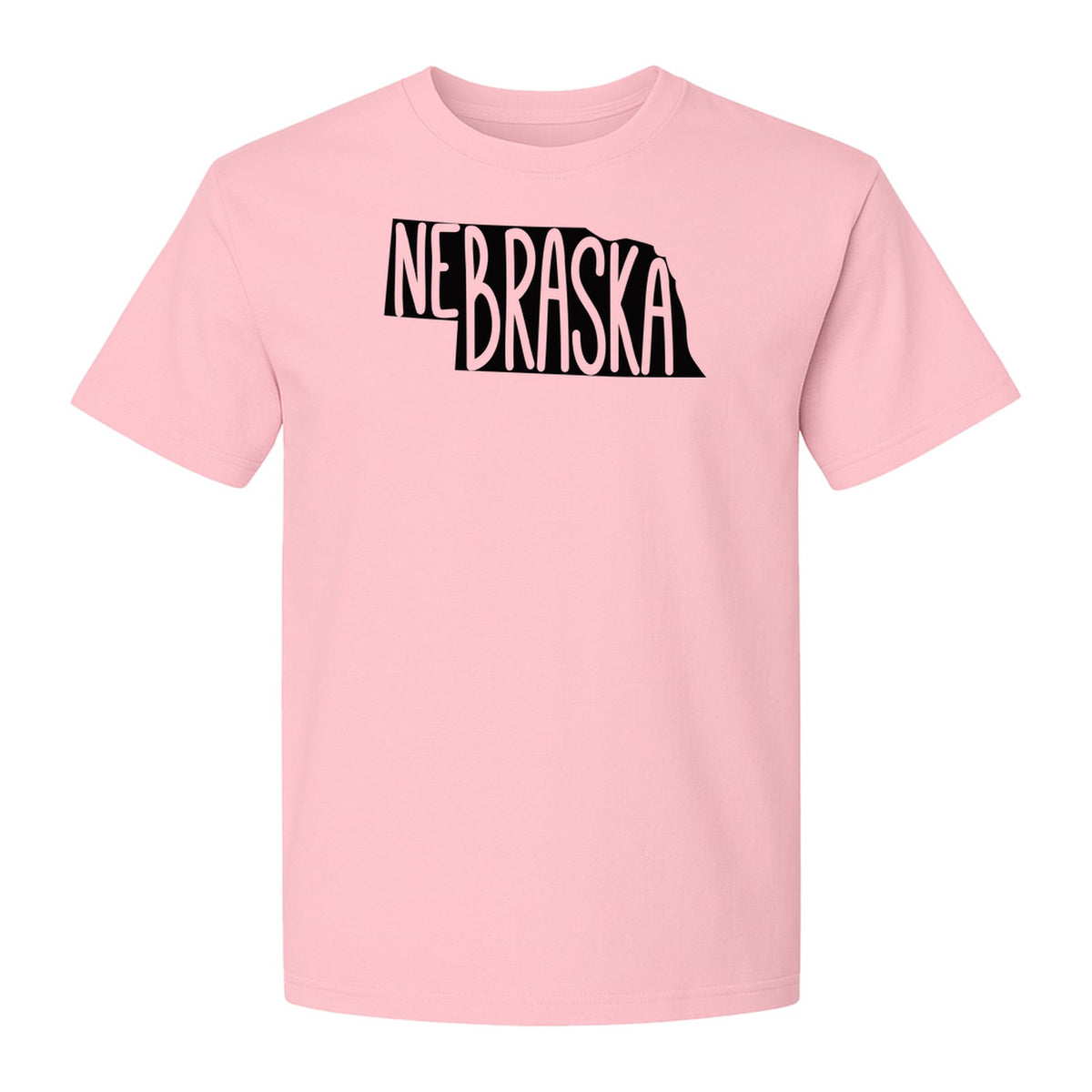 Nebraska State Map T-Shirt, Hand-Drawn Lettering Travel Souvenir for Residents and Visitors