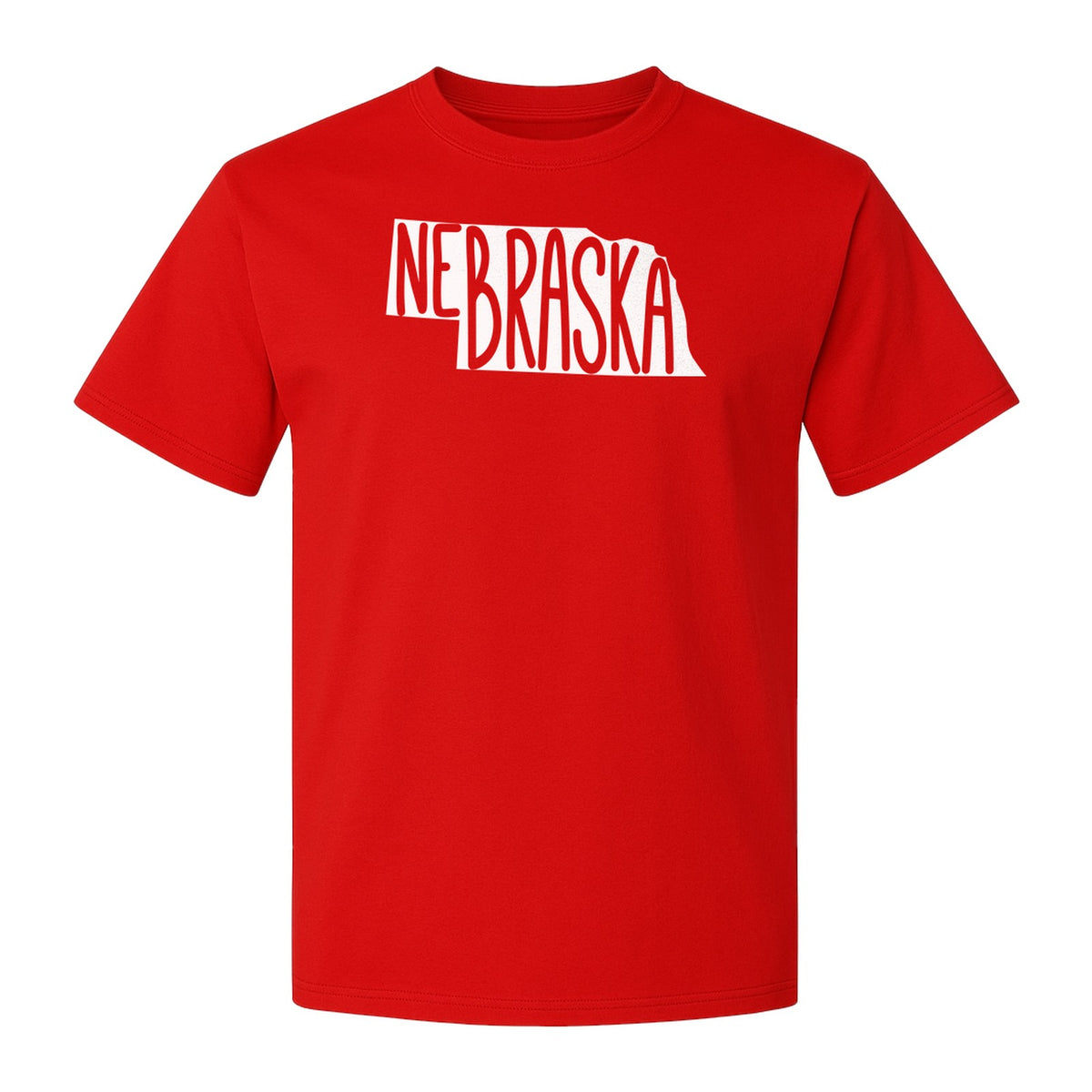 Nebraska State Map T-Shirt, Hand-Drawn Lettering Travel Souvenir for Residents and Visitors