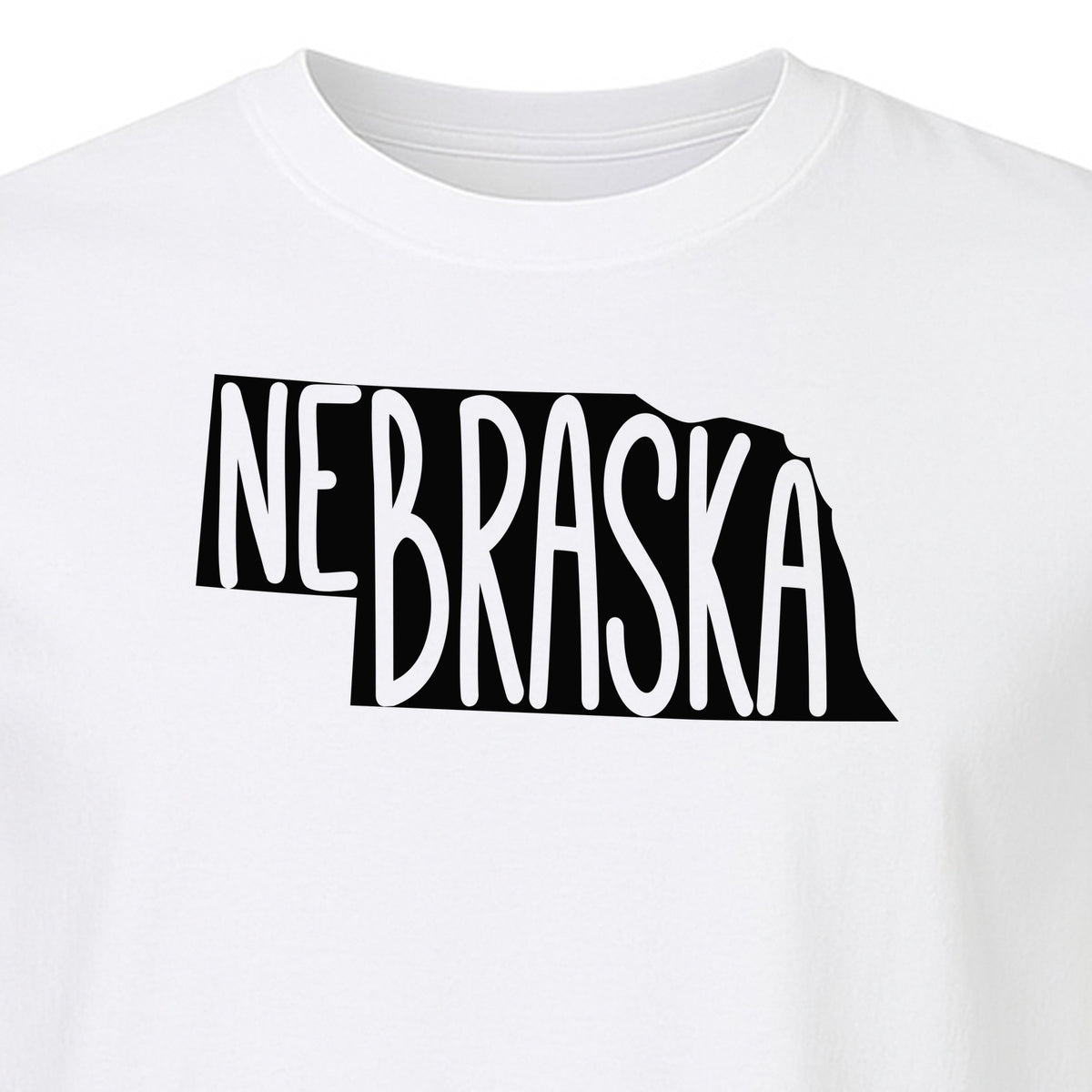 Nebraska State Map T-Shirt, Hand-Drawn Lettering Travel Souvenir for Residents and Visitors