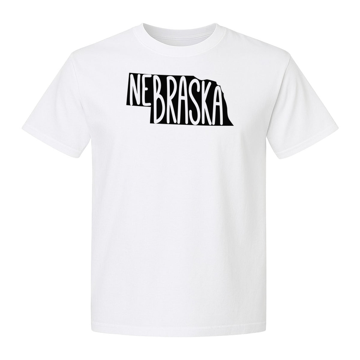 Nebraska State Map T-Shirt, Hand-Drawn Lettering Travel Souvenir for Residents and Visitors