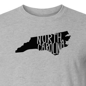 North Carolina Map T-Shirt, State Outline Graphic for NC Residents and Travel Gifts