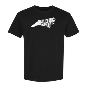 North Carolina Map T-Shirt, State Outline Graphic for NC Residents and Travel Gifts