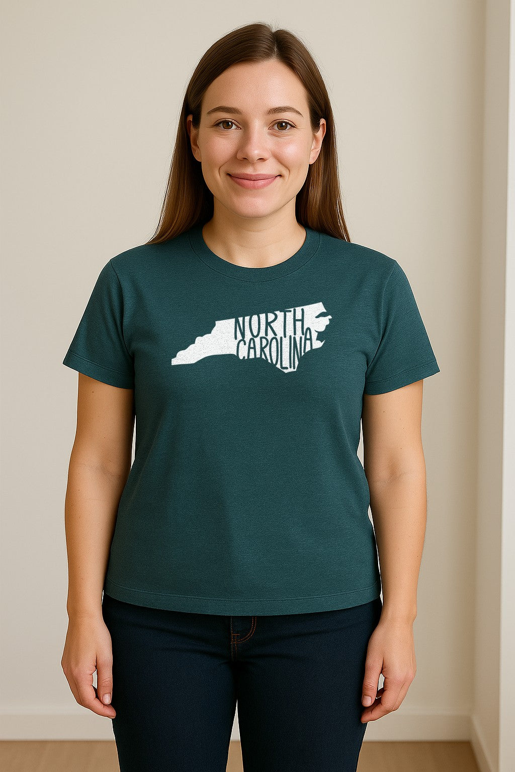 North Carolina Map T-Shirt, State Outline Graphic for NC Residents and Travel Gifts