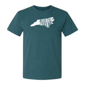 North Carolina Map T-Shirt, State Outline Graphic for NC Residents and Travel Gifts