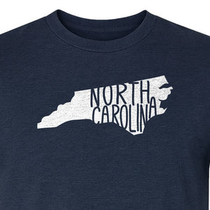North Carolina Map T-Shirt, State Outline Graphic for NC Residents and Travel Gifts