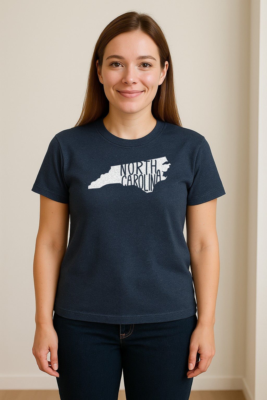 North Carolina Map T-Shirt, State Outline Graphic for NC Residents and Travel Gifts