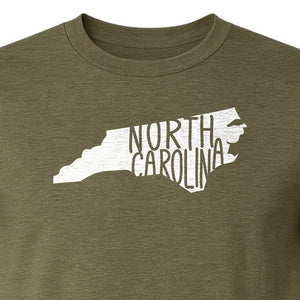 North Carolina Map T-Shirt, State Outline Graphic for NC Residents and Travel Gifts