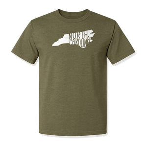 North Carolina Map T-Shirt, State Outline Graphic for NC Residents and Travel Gifts