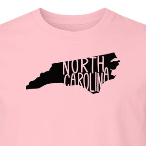 North Carolina Map T-Shirt, State Outline Graphic for NC Residents and Travel Gifts