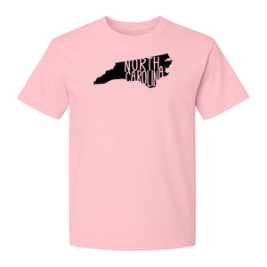 North Carolina Map T-Shirt, State Outline Graphic for NC Residents and Travel Gifts