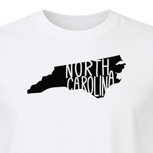 North Carolina Map T-Shirt, State Outline Graphic for NC Residents and Travel Gifts