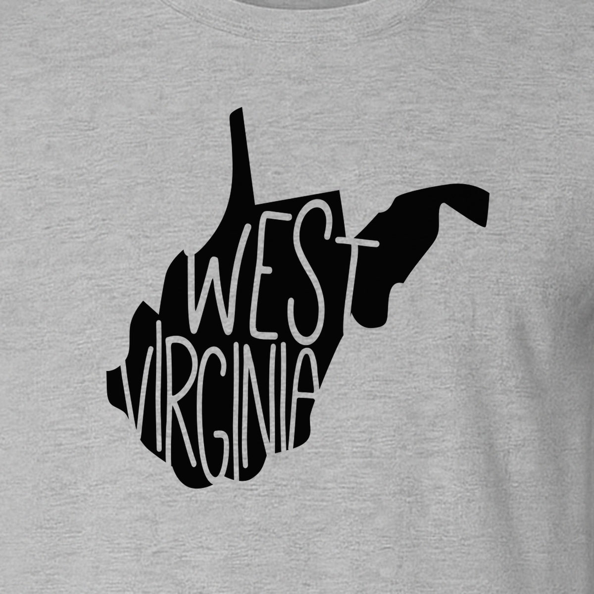 West Virginia T-Shirt, State Outline Typography Design for Home Pride and Travel