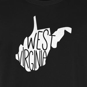 West Virginia T-Shirt, State Outline Typography Design for Home Pride and Travel