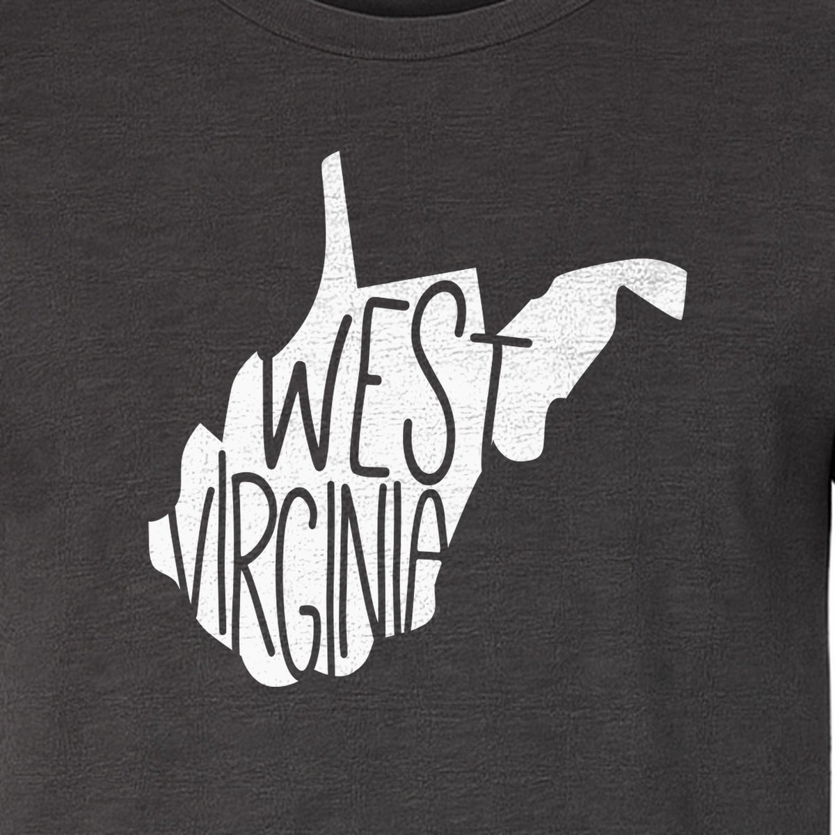 West Virginia T-Shirt, State Outline Typography Design for Home Pride and Travel